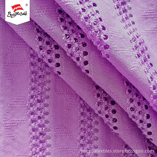 Eyelet Jacquard 90% Polyester 10% Spandex Fabric